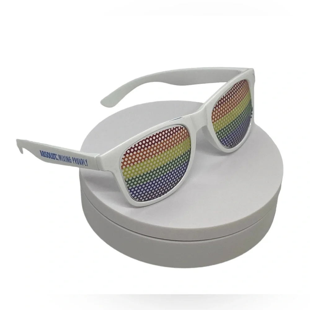 LGBTQ Sunglasses White Plastic Frames Pride Six Colors Lenses Absolut